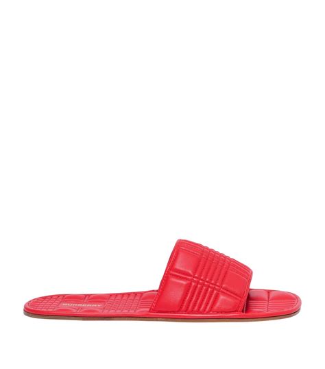 red burberry slides